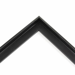 This black small, L-shaped canvas floater frame features a 1/8 " flat face, and 11/16 " rabbet.

*Note: These solid wood, custom canvas floaters are for stretched canvas prints and paintings, and raised wood panels.